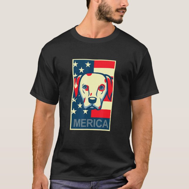 Camiseta dálmata Merica 4 de julio perro cachorro (Anverso)