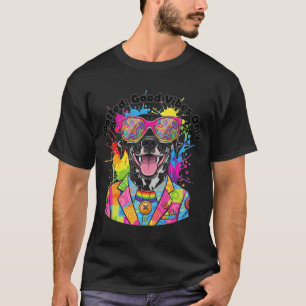 Camiseta **Dálmata Perro Vibrante de Pop-Art con Gafas de S