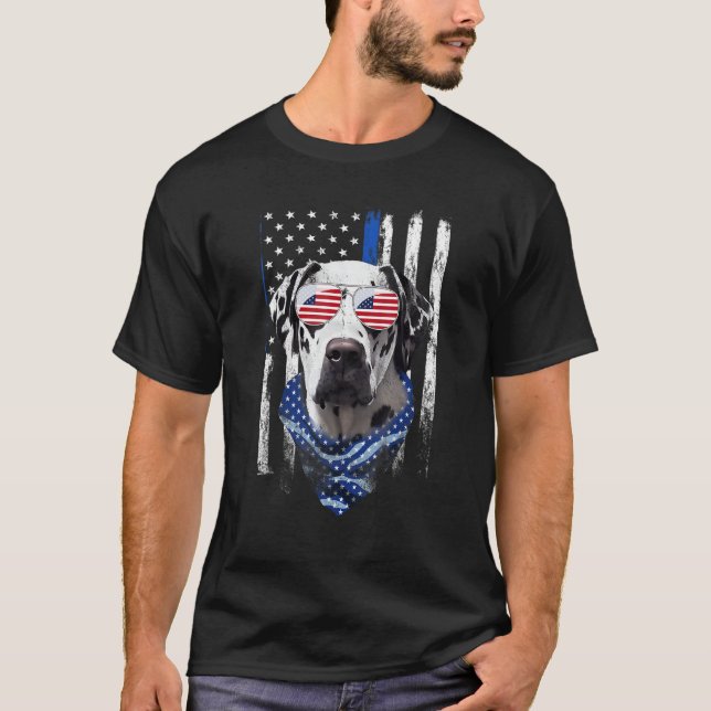 Camiseta Dalmatian American Flag Patriotic Dalmatian Dog 4t (Anverso)