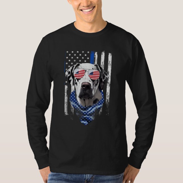 Camiseta Dalmatian American Flag Patriotic Dalmatian Dog 4t (Anverso)