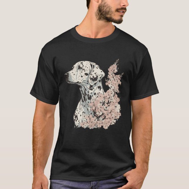 Camiseta Dalmatian Cherry Blossom Dog Breed Japanese Sakura (Anverso)