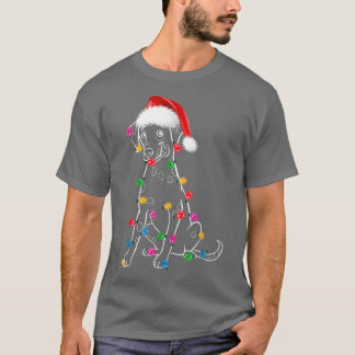 Camiseta Dalmatian con luces Santa Hat XMAS Diversión