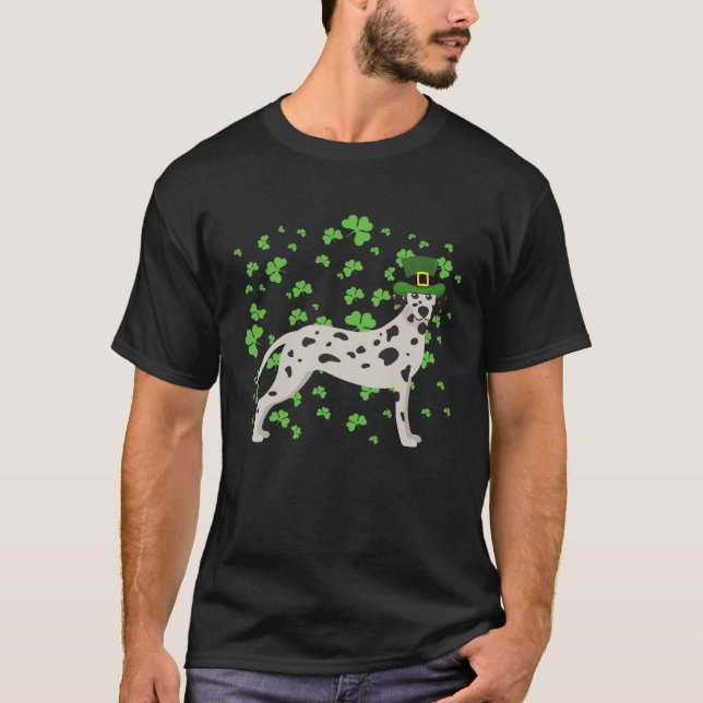 Camiseta Dalmatian Dog Leprechaun Shamrock St Patricks Day (Anverso)