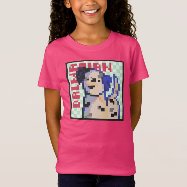 Camiseta Dalmatian Dog, Pixel Art, Pixelart  (Anverso)