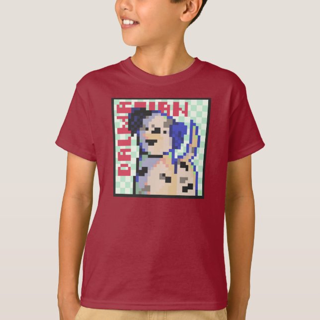 Camiseta Dalmatian Dog, Pixel Art, Pixelart  (Anverso)