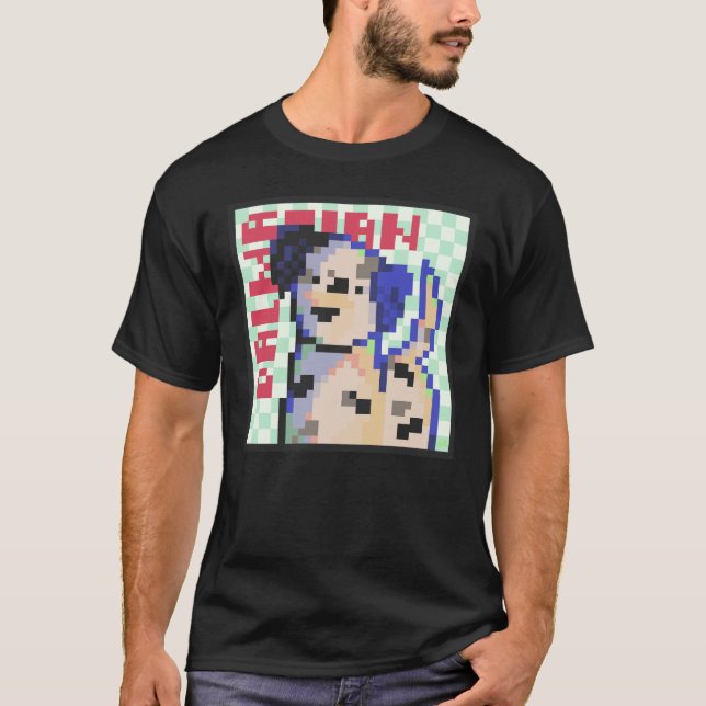 Camiseta Dalmatian Dog, Pixel Art, Pixelart  (Anverso)