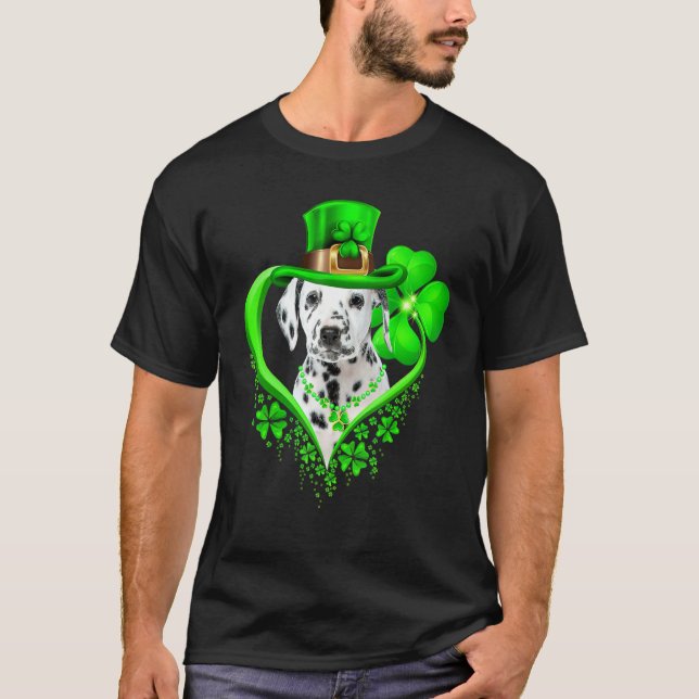Camiseta Dalmatian Dog St Patricks Day Lover Irish Shamrock (Anverso)
