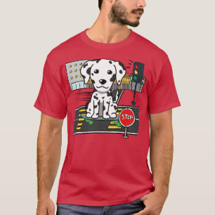 Camiseta Dalmatian Es Divertido Y Está En Skateboard
