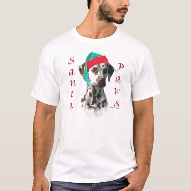 Camiseta Dalmatian (hígado) Santa Paws (Anverso)