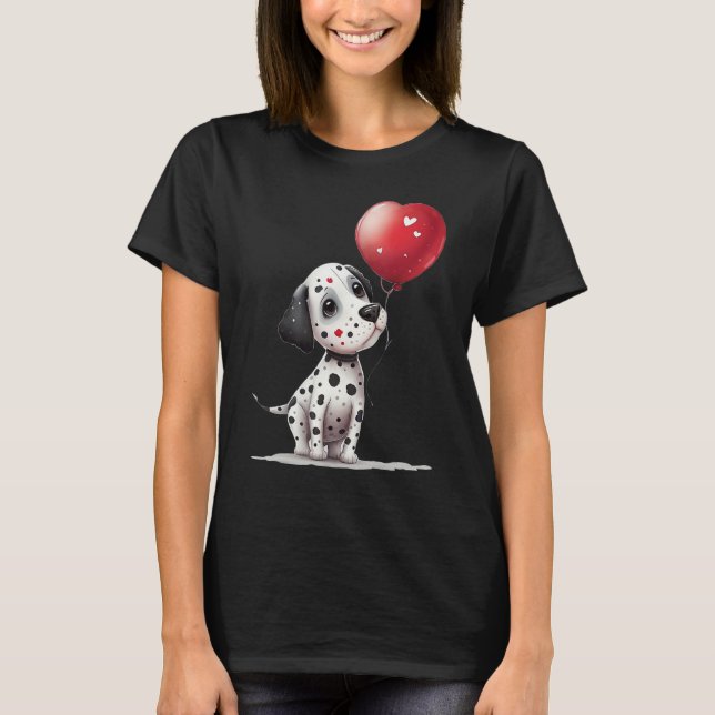 Camiseta Dalmatian Love Heart for Valentines Day on Dalmati (Anverso)
