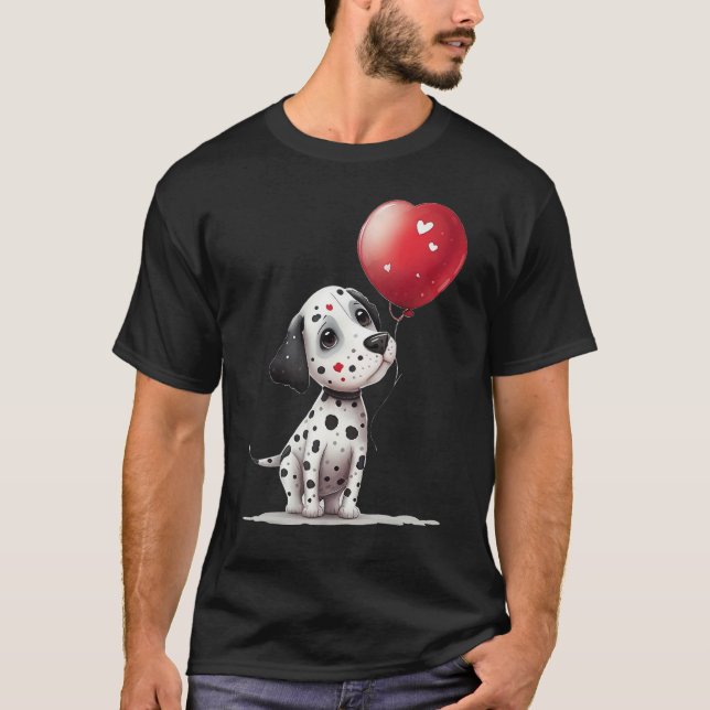 Camiseta Dalmatian Love Heart for Valentines Day on Dalmati (Anverso)