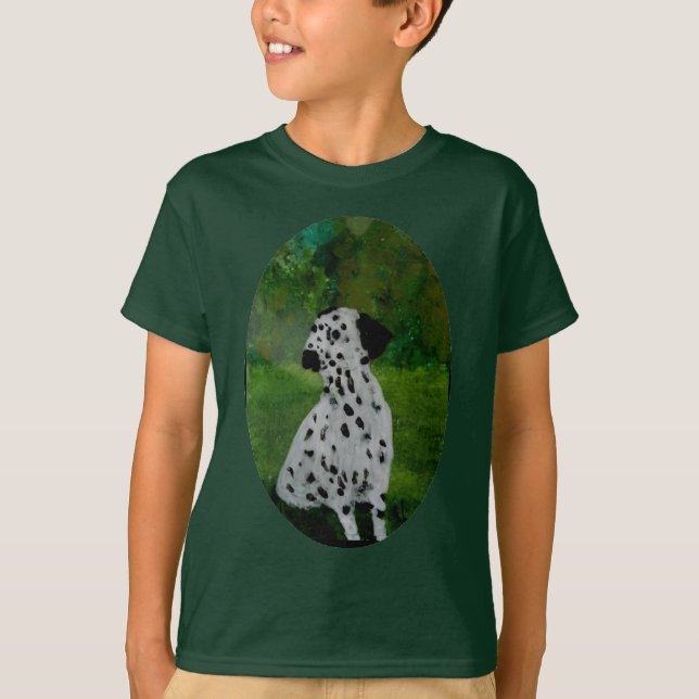 Camiseta Dalmatian manchado del arte del perro (Anverso)