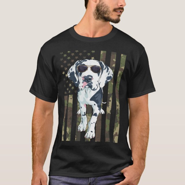 Camiseta Dalmatian Men Women Dalmation Dad Mom Camo USA Fla (Anverso)
