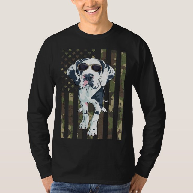 Camiseta Dalmatian Men Women Dalmation Dad Mom Camo USA Fla (Anverso)