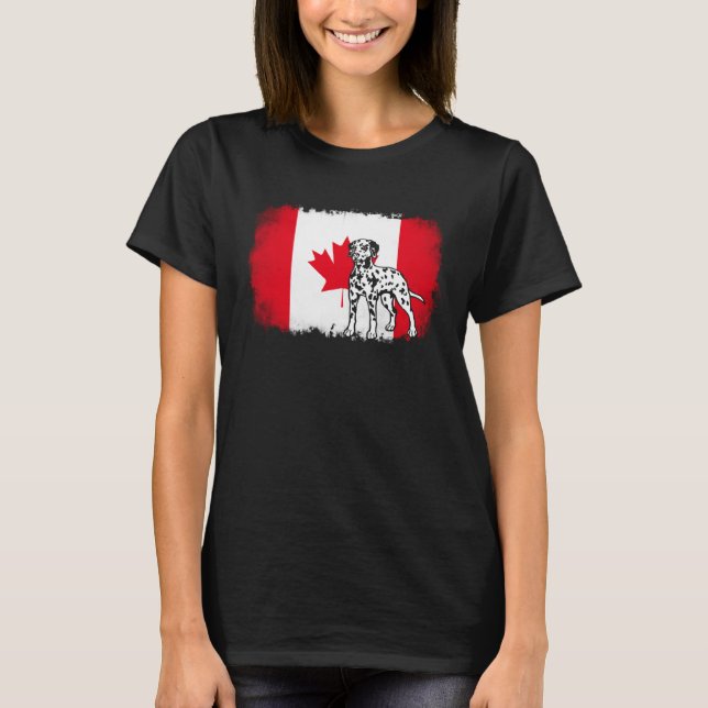 Camiseta Dalmatian vintage Canada Canadian flag dog (Anverso)