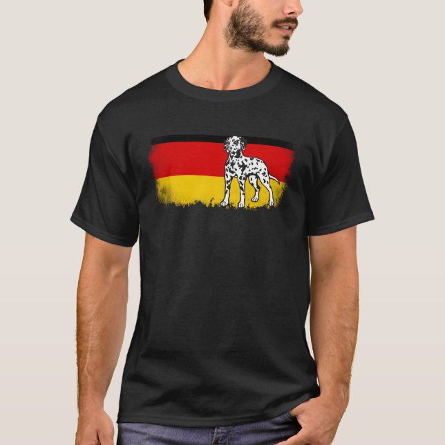 Camiseta Dalmatian vintage German Germany flag dog (Anverso)