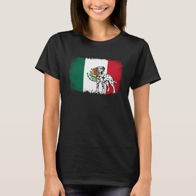 Camiseta Dalmatian vintage Mexico Mexican flag dog (Anverso)