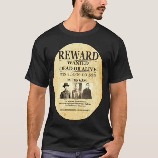 Camiseta Dalton Gang Sepia 💰 Rewards Ofrecida A WANTED