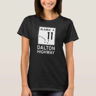 CAMISETA DALTON HIGHWAY ALASKA ROUTE 11 RÓTULO DE CARRETERA