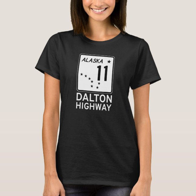 CAMISETA DALTON HIGHWAY ALASKA ROUTE 11 RÓTULO DE CARRETERA (Anverso)