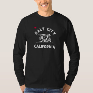 Camiseta Daly City California Beach Flag Bear Surf Ca Vinta