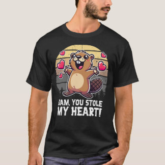Camiseta Dam, me robaste el corazón - Funny Beaver Design