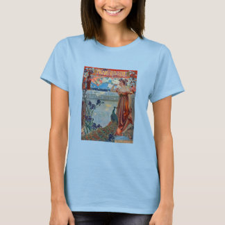 Camiseta Dama Art Nouveau con Pavo Real