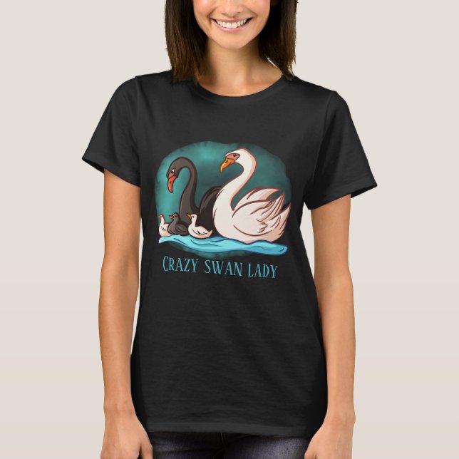 Camiseta dama cisne loca agrega texto (Anverso)