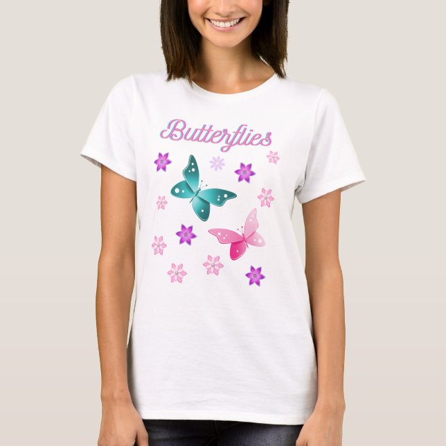 Camiseta Dama con mariposas (Anverso)