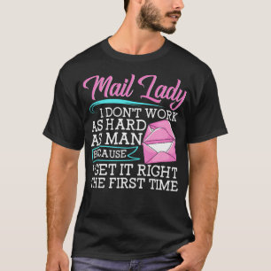 Camiseta Dama de Correos Trabaja Duro Divertido Trabajador