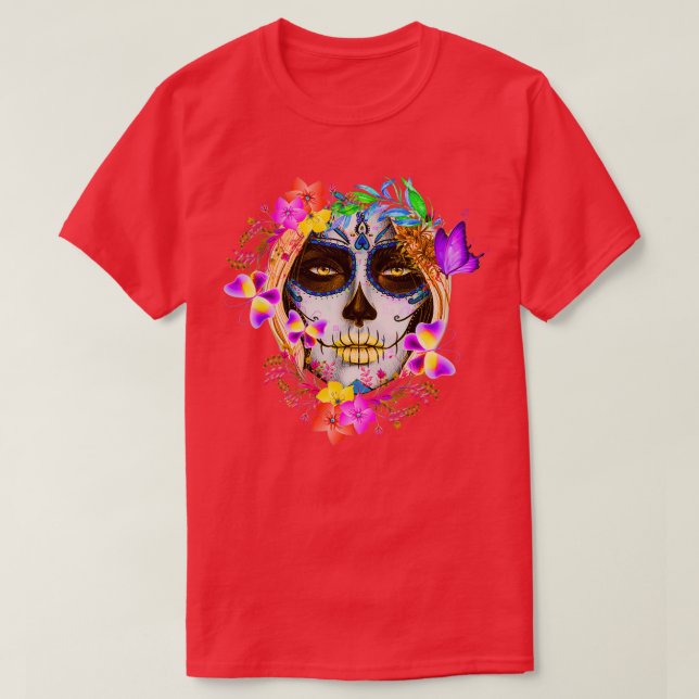 Camiseta Dama de cráneo de azúcar de Catrina (Diseño del anverso)