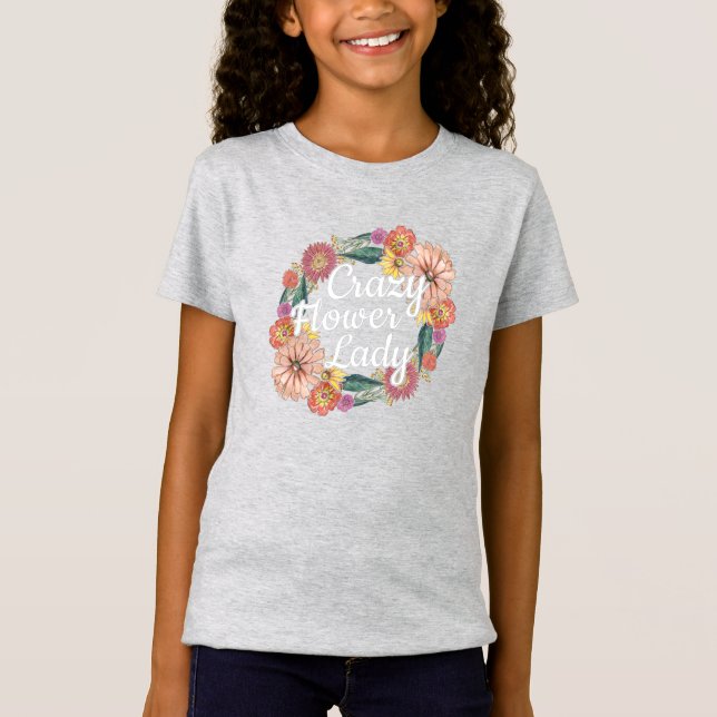 Camiseta Dama de flor loca - Zinnia Gardener (Anverso)