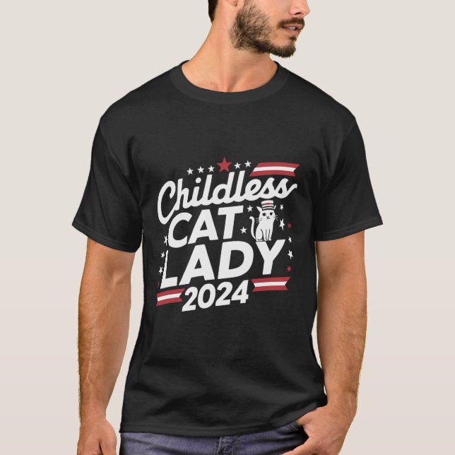 Camiseta Dama de gato 2024 Divertidas elecciones políticas  (Anverso)