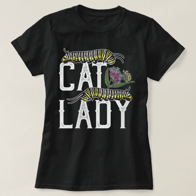 Camiseta Dama de gato de mujeres - Funny Monarch Butterfly  (Diseño del anverso)