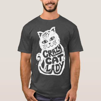 Camiseta Dama de gato loca para mujeres Chicas niños regalo