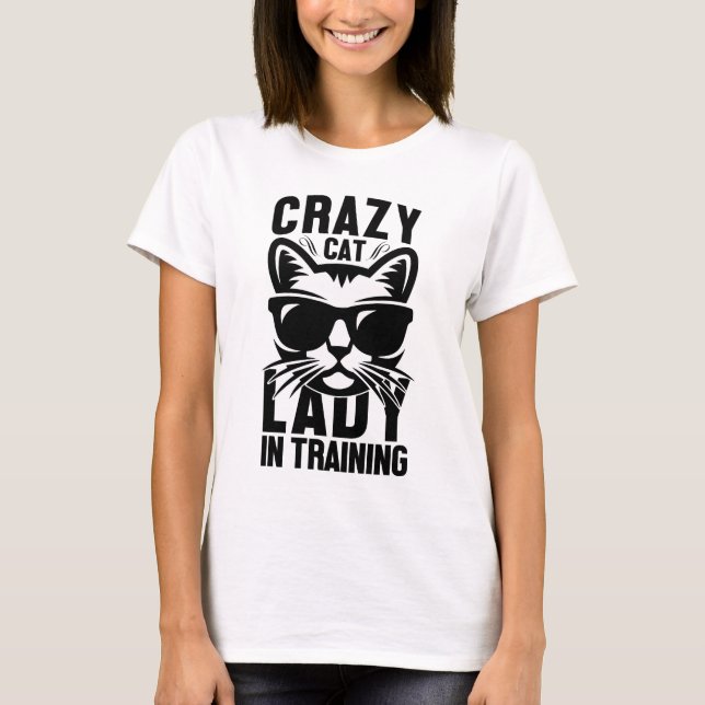 Camiseta Dama De Gato Loco En Formación (Anverso)