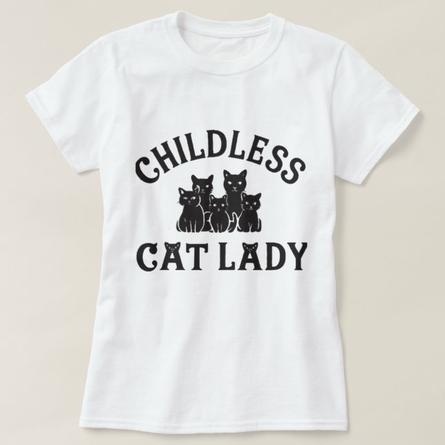 Camiseta dama de gato sin hijos (Diseño del anverso)