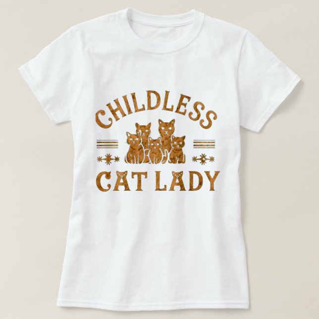 Camiseta dama de gato sin hijos (Diseño del anverso)