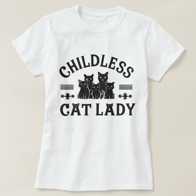 Camiseta dama de gato sin hijos (Diseño del anverso)
