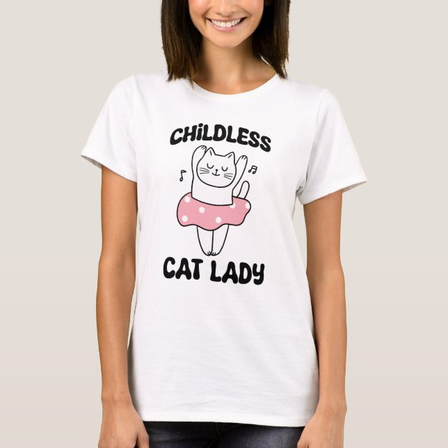 Camiseta dama de gato sin hijos (Anverso)