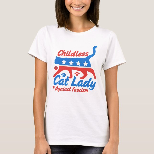 Camiseta dama de gato sin hijos (Anverso)