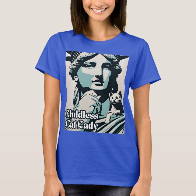 Camiseta Dama de gato sin hijos - Tee de libertad (Anverso)