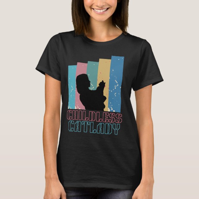 Camiseta Dama de gatos sin hijos (Anverso)