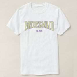 Camiseta Dama de honor a rayas verdes + beige con diseño un