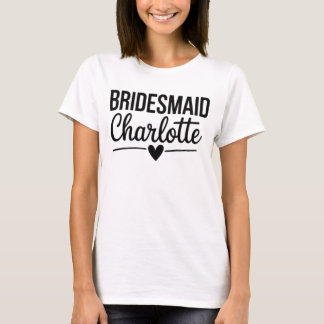 Camiseta Dama de honor Charlotte, fiesta de boda personaliz