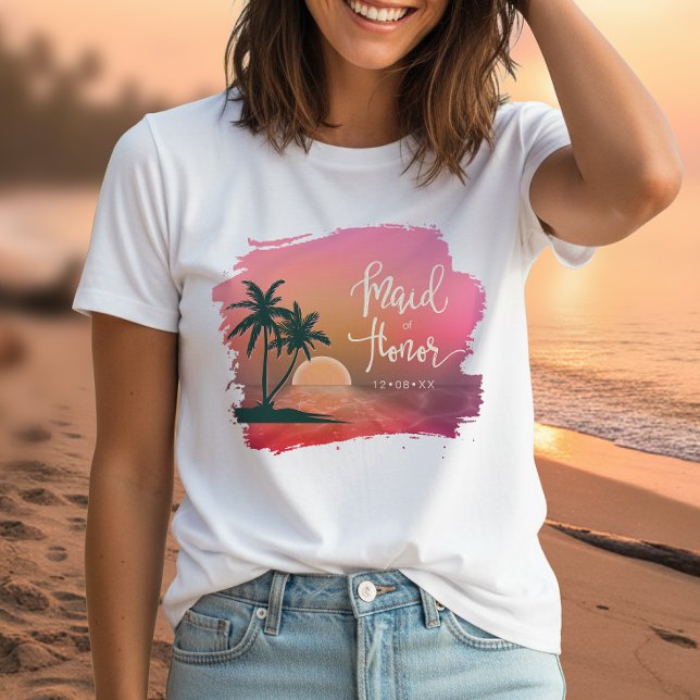 Camiseta Dama de Honor de Isla Tropical Rosa ID581 (Subido por el creador)