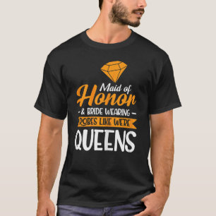 Camiseta Dama de Honor de Mujeres y Novia con Despedida de 