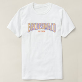 Camiseta Dama de honor de rayas naranja y beige azul marino