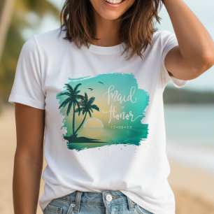 Camiseta Dama de Honor de Tropical Isle Teal ID581