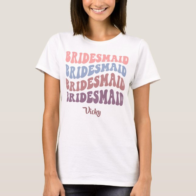 Camiseta Dama de honor - Despedida de soltera. Nombre edita (Anverso)